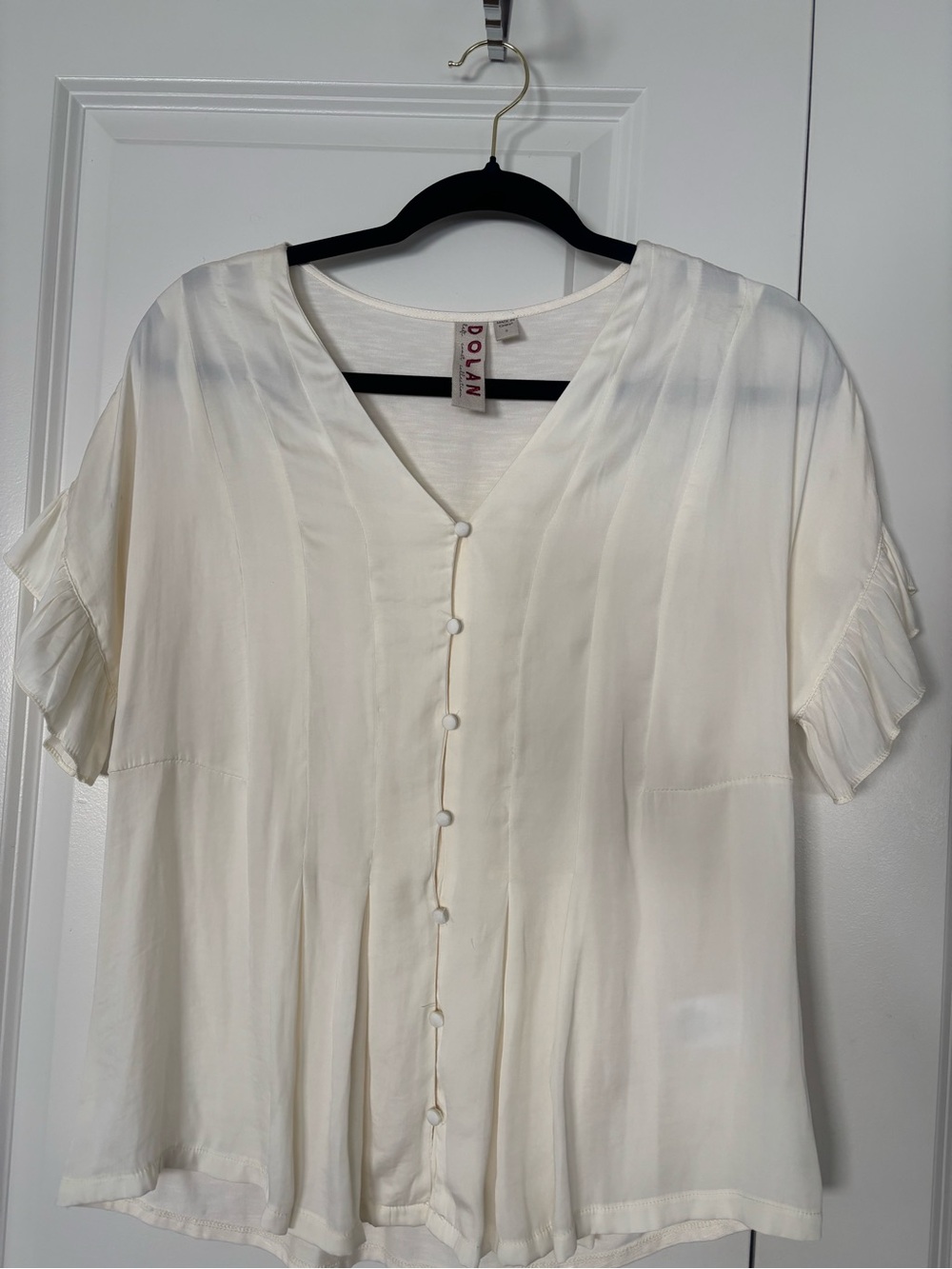 Dolan (Left Coast Collection) Ivory Button-Front Blouse — Size S